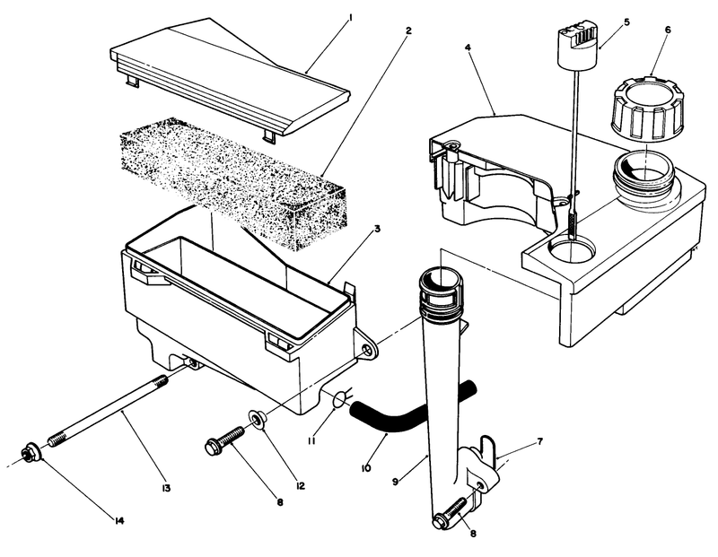 Air Cleaner and Fuel Tank Assembly model No Vmf5 and Vmg6