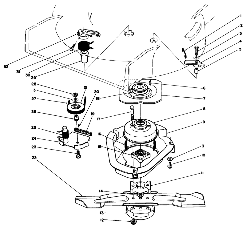 Blade and Brake Clutch Assembly