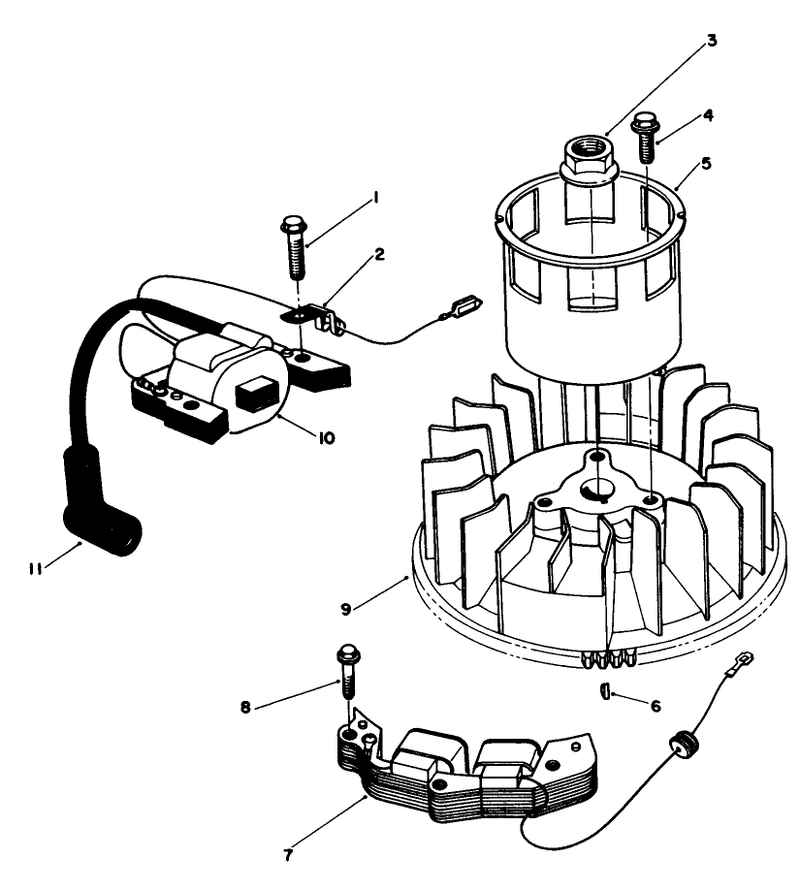 Magneto and Flywheel Assembly model No Vmf5 and Vmg6