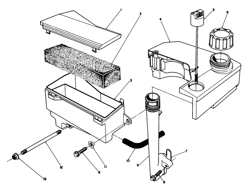 Air Cleaner and Fuel Tank Assembly model No Vmh7
