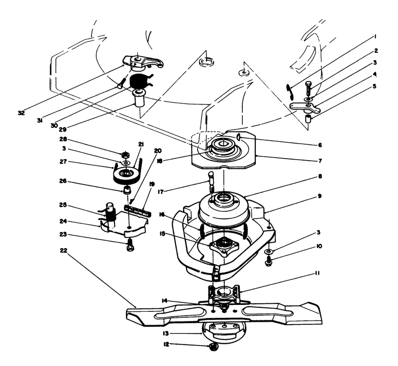 Blade and Brake Clutch Assembly