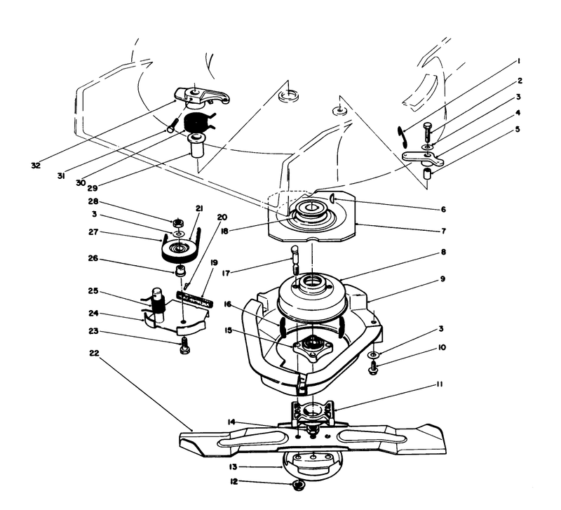 Blade and Brake Clutch Assembly