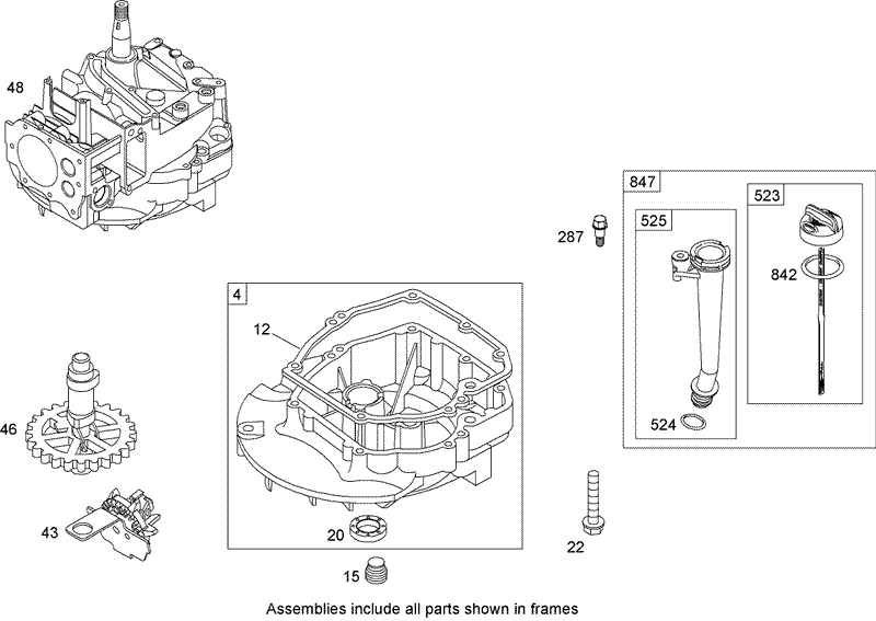 Crankcase Assembly Briggs and Stratton 12H802 1841 B1
