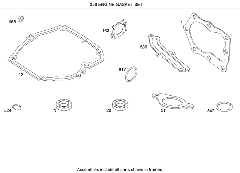 Engine Gasket Set Briggs and Stratton 12H805 1840 B1