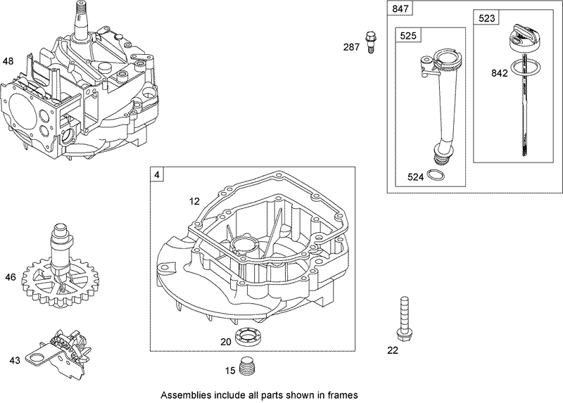 Crankcase Assembly Briggs and Stratton 126T05 1840 B1
