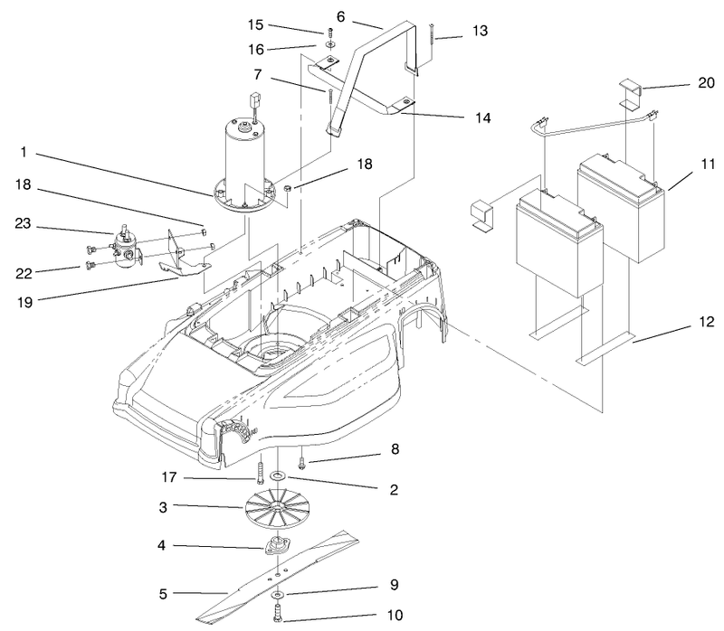 Motor Batteries And Blade Assembly