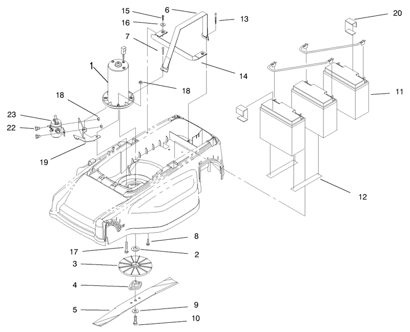 Motor Batteries And Blade Assembly