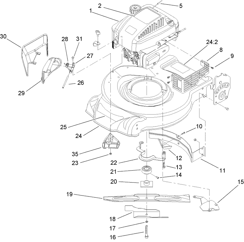 Engine and Blade Assembly