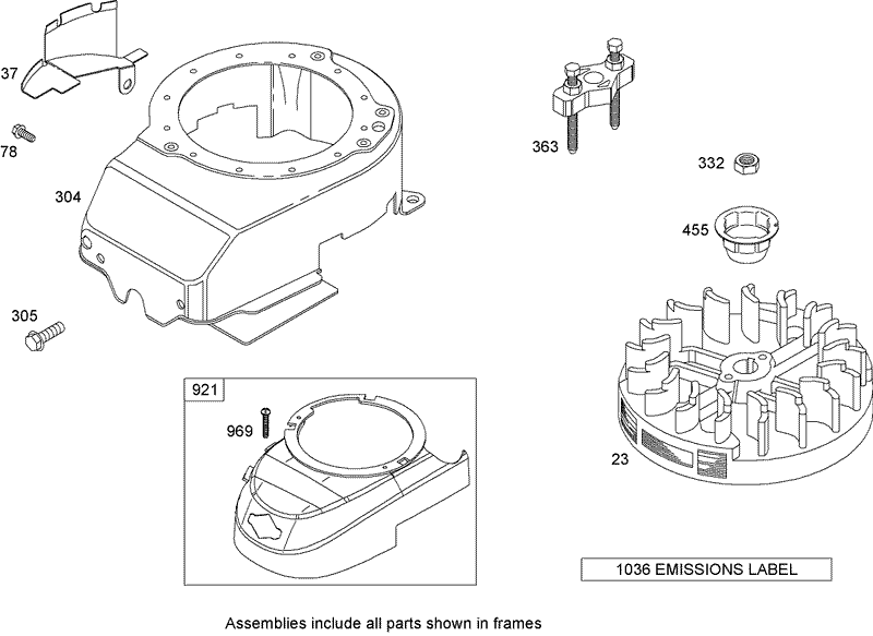 Blower Housing Assembly Briggs and Stratton 12H802 2032 B1