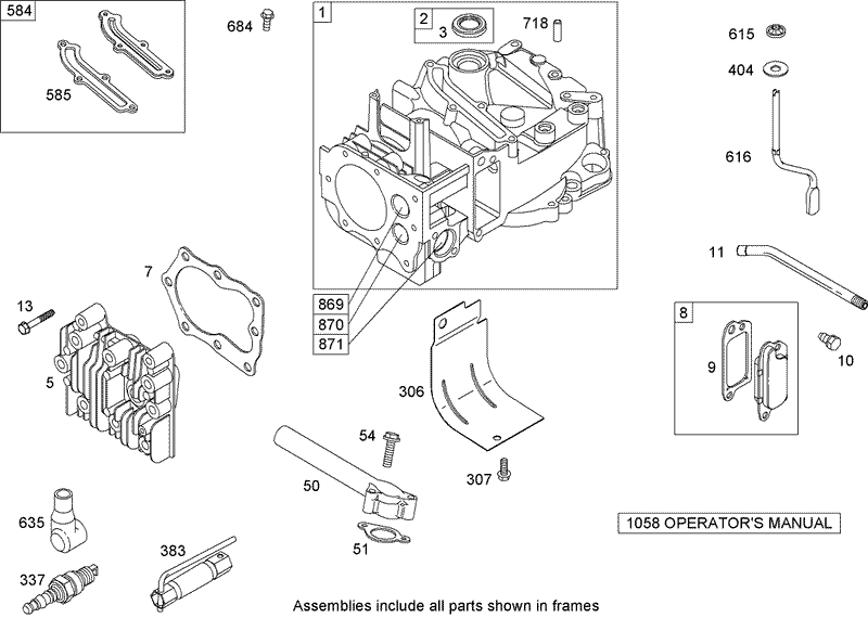 Cylinder Assembly Briggs and Stratton 12H802 2032 B1