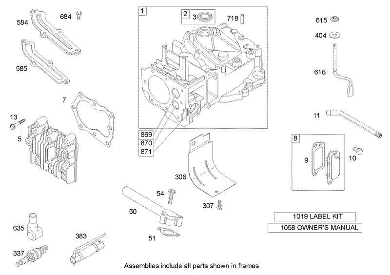 Cylinder Assembly Briggs and Stratton 122K02 0172 E1