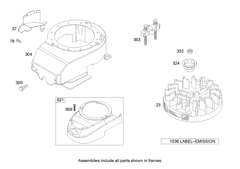 Blower Housing Assembly Briggs and Stratton 122K02 0172 E1