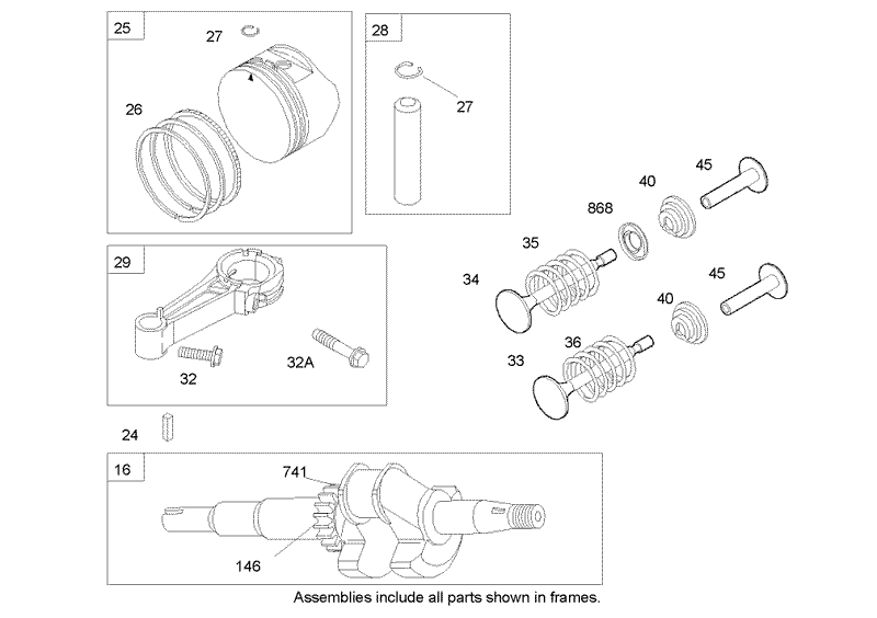 Crankshaft Assembly Briggs and Stratton 122K02 0172 E1