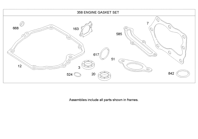 Gasket Assembly Briggs and Stratton 122K02 0172 E1