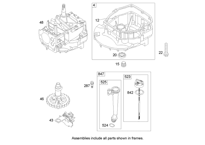 Crankcase Assembly Briggs and Stratton 122K05 0171 E1