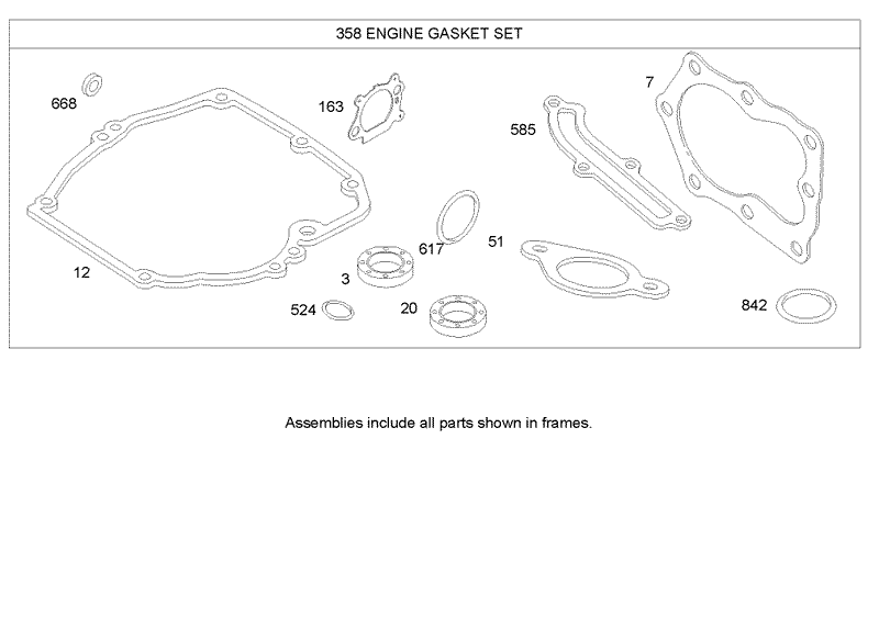 Gasket Assembly Briggs and Stratton 122K05 0171 E1