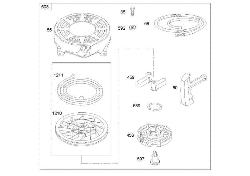 Starter Assembly Briggs and Stratton 122K05 0171 E1