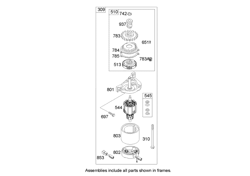 Starter Assembly Briggs and Stratton 122K05 0171 E1