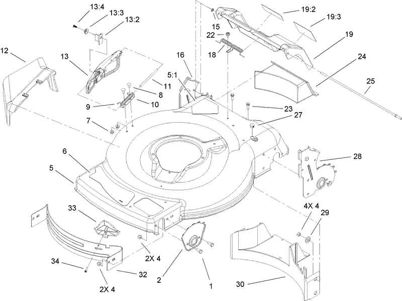 Deck Side Chute and Rear Door Assembly