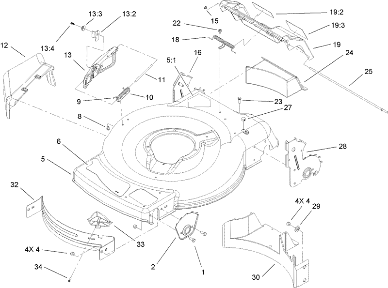 Deck Side Chute and Rear Door Assembly