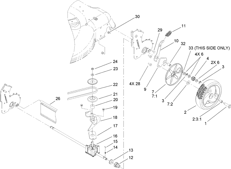 Rear Axle and Transmission Assembly