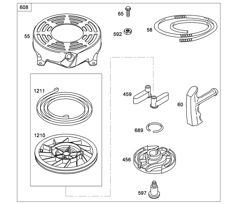 Starter Assembly Briggs and Stratton 126T05 0240 B1
