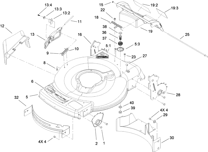 Deck Side Chute and Rear Door Assembly