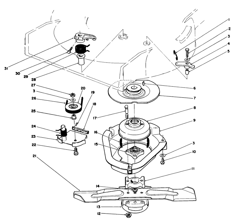 Blade Brake Clutch Assembly used On Units With Serial No 6000101 6002200