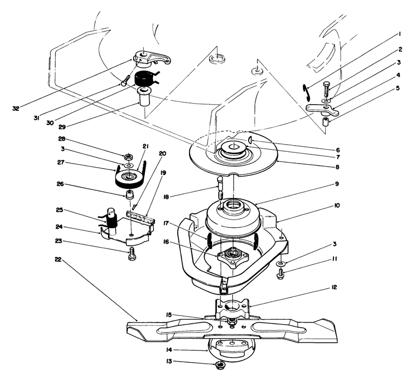 Blade Brake Clutch Assembly used On Units With Serial No 6002201 and Up