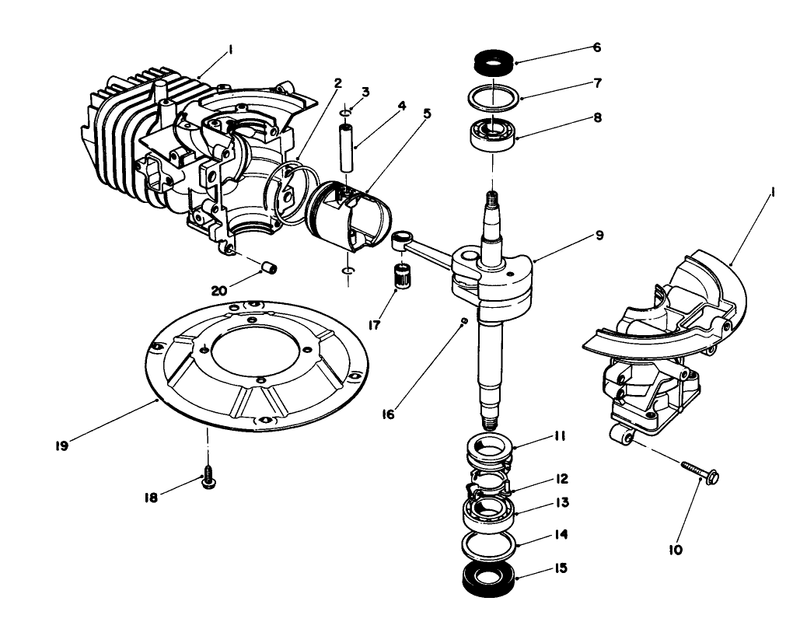 Crankshaft Assembly 47pe 4 used On Units With Serial No 6000101 6002200