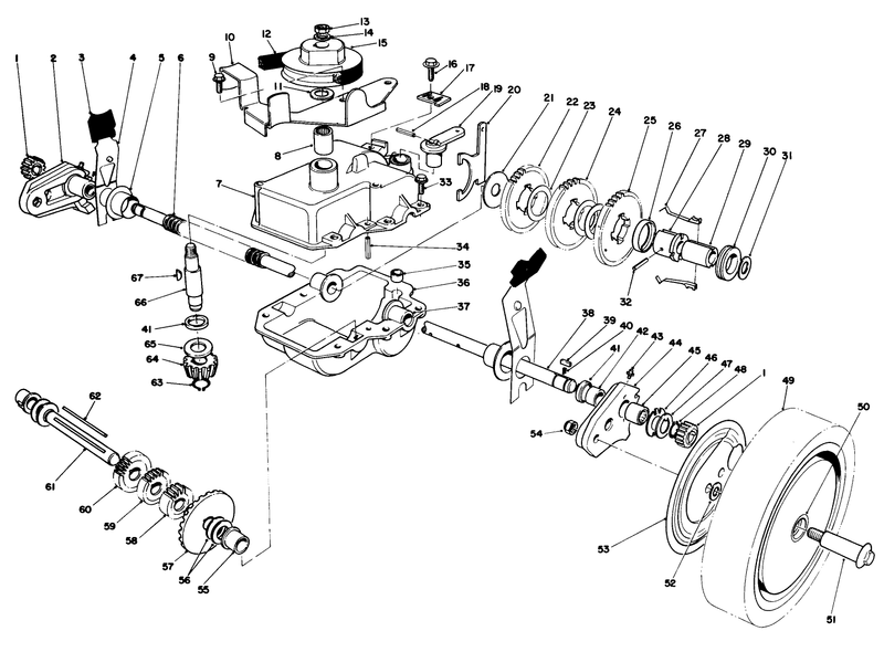 Gear Case Assembly continuedused On Units With Serial No 6002201 and Up
