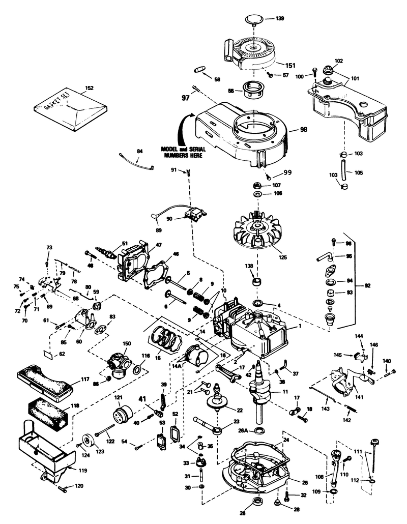 Engine Tecumseh Model No Tvs100 44011a
