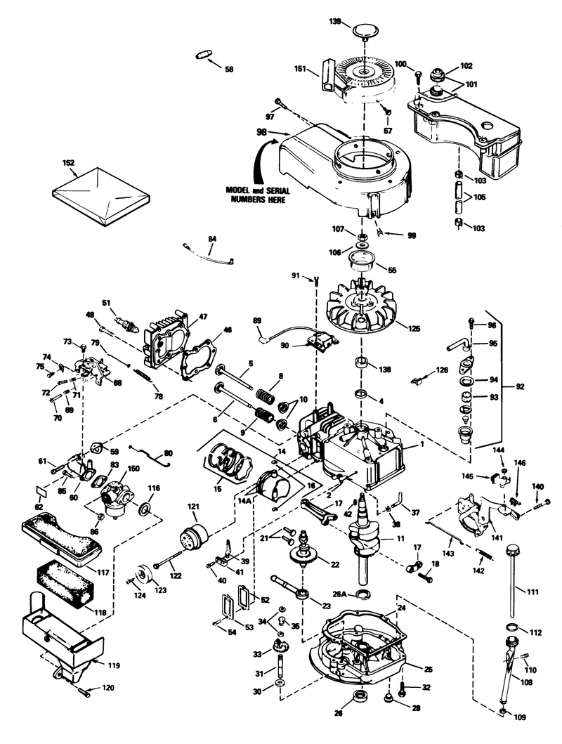 Engine Tecumseh Model No Tvs100 44011b