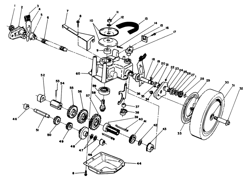 Gear Case Assembly continued used On Units With Serial No 8000001 Thru 8000851