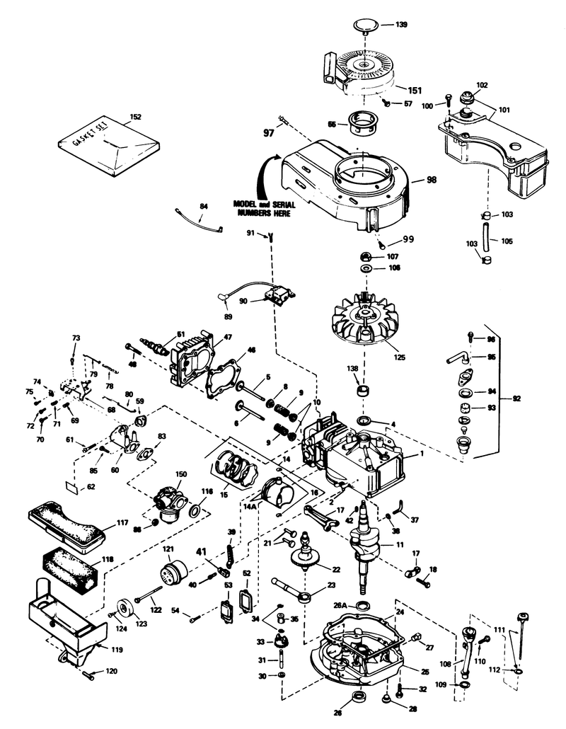 Engine Tecumseh Model No Tvs100 44013a