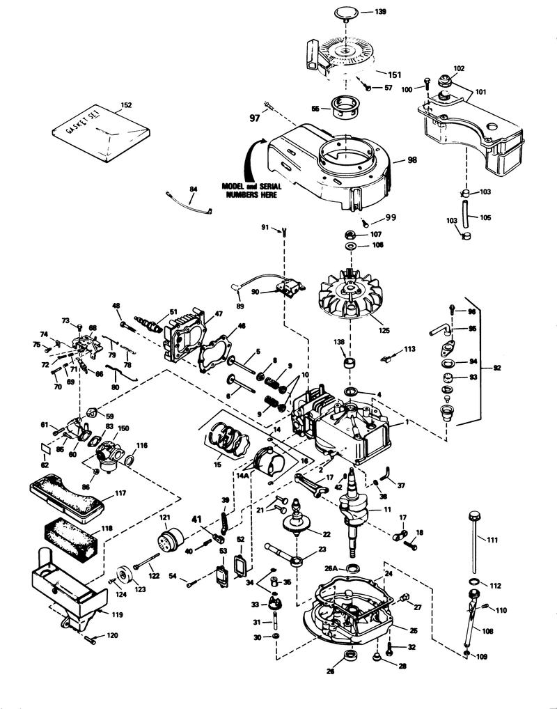 Engine Tecumseh Model No Tvs100 44013b