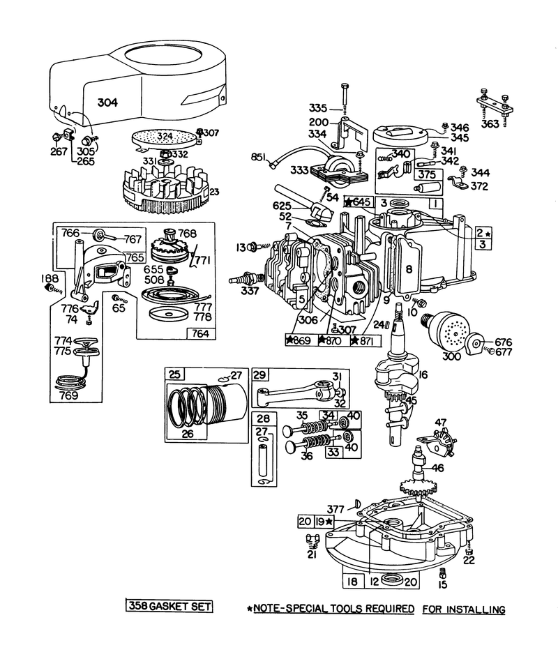Engine Briggs and Stratton Model No 92908 1879 01