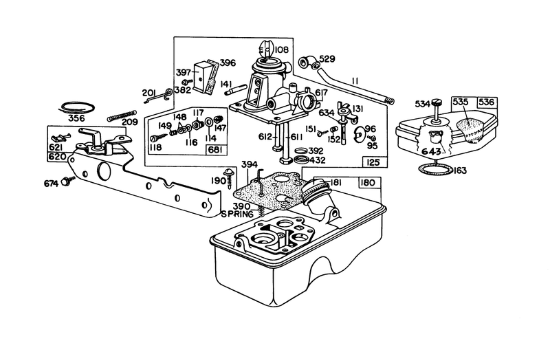 Carburetor Assembly Briggs and Stratton Model No 92908 1934 01