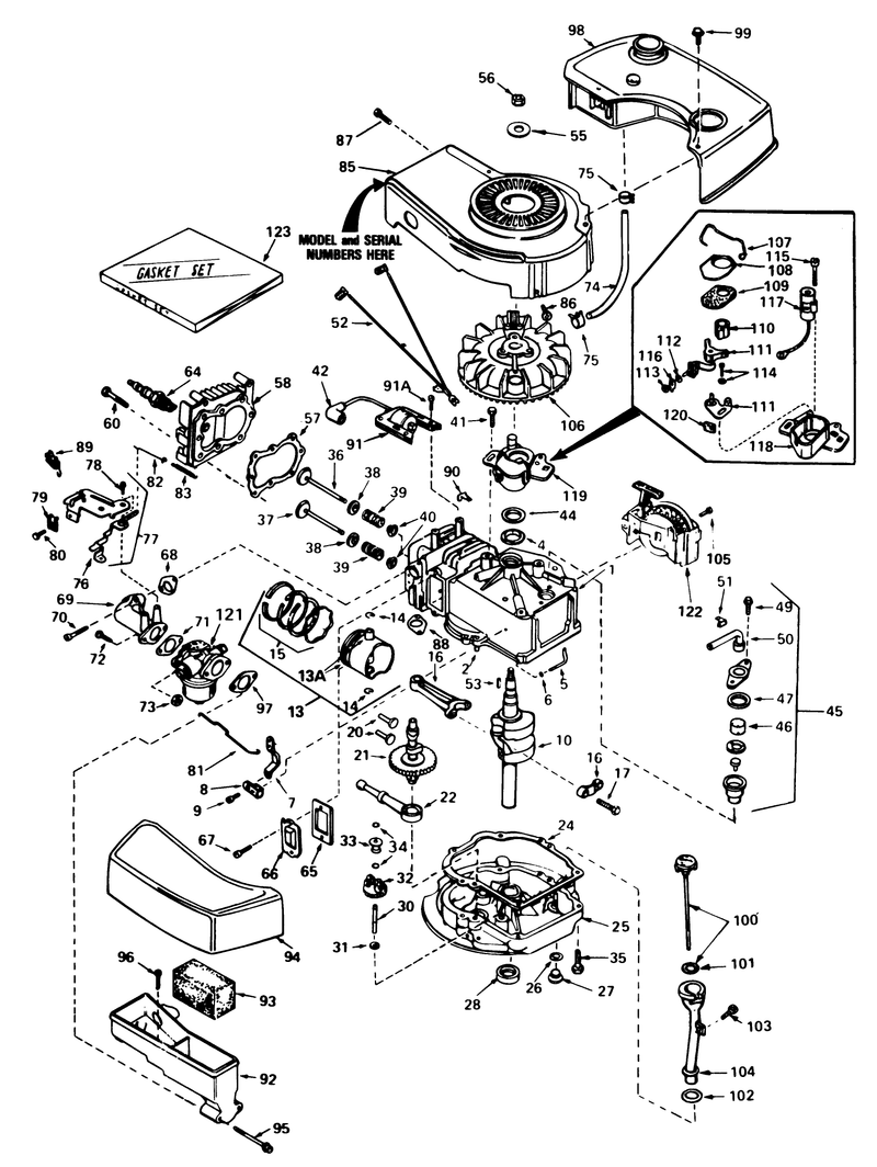 Engine Tecumseh Model No Tnt 100 10070d