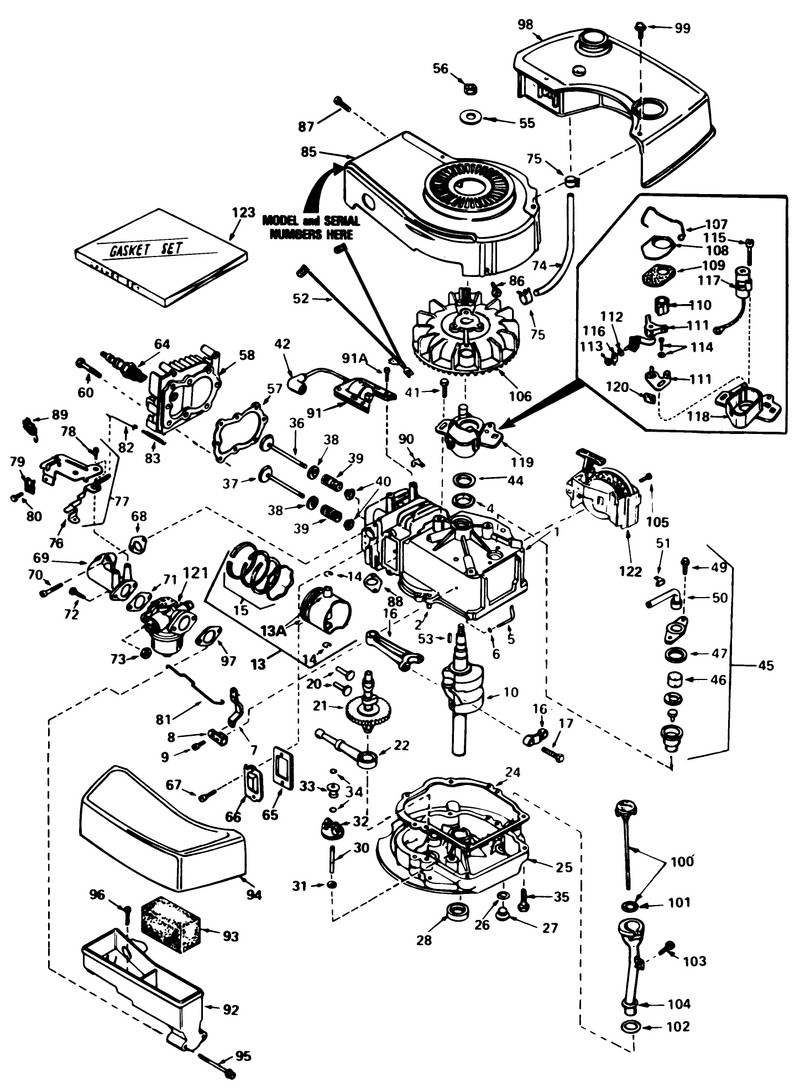 Engine Tecumseh Model No Tnt 100 10079d