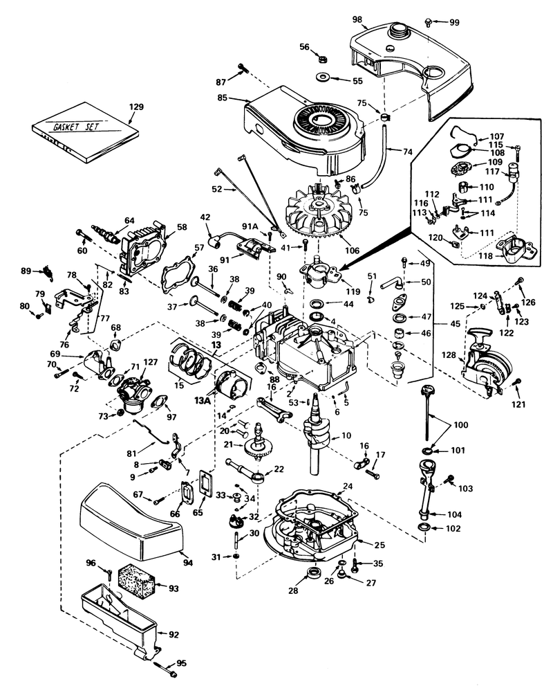 Engine Tecumseh Model No Tnt 100 10069c
