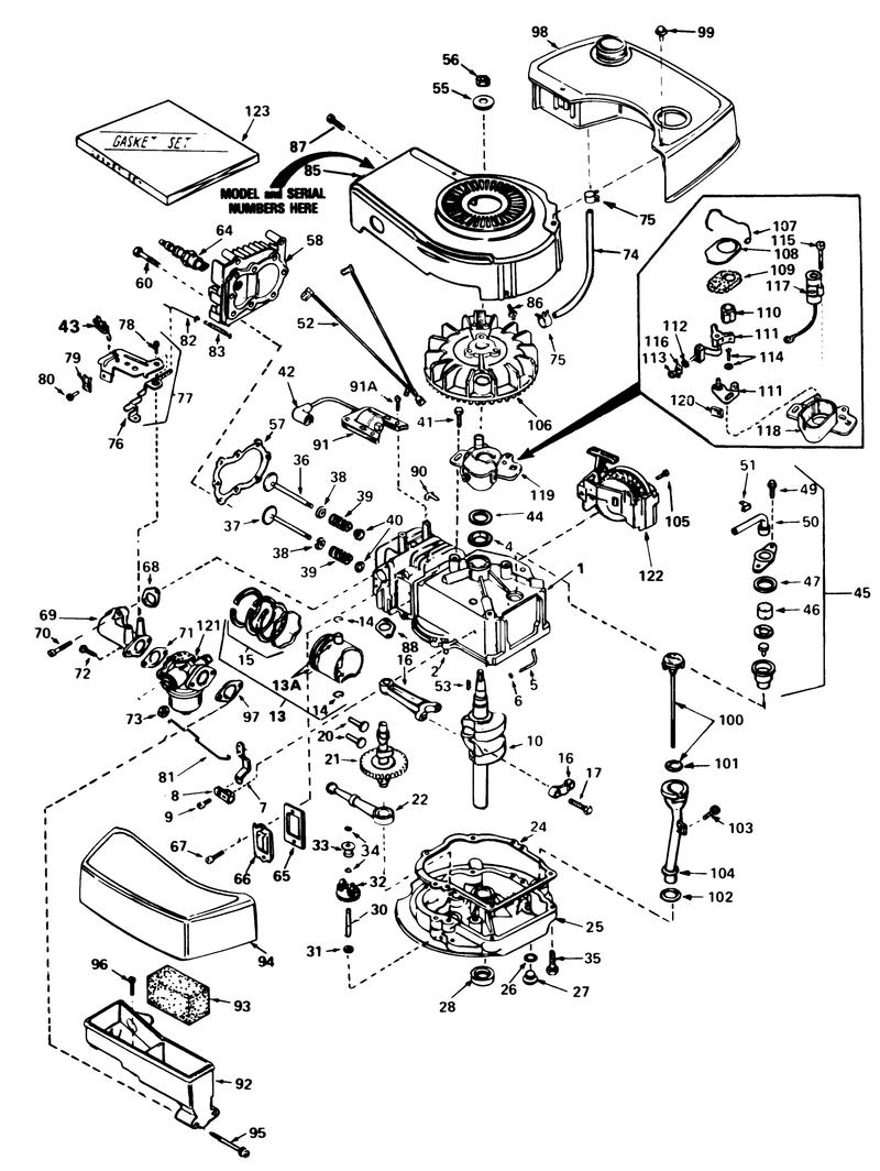 Engine Tecumseh Model No Tnt 100 10082d