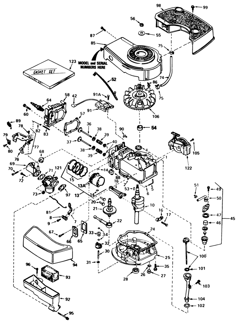 Engine Tecumseh Model No Tnt 100 10086e