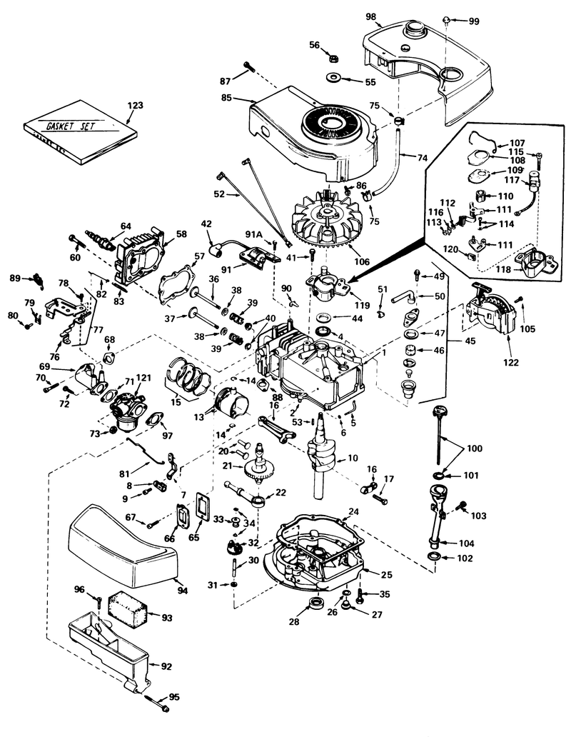 Engine Tecumseh Model No Tnt 100-10064c