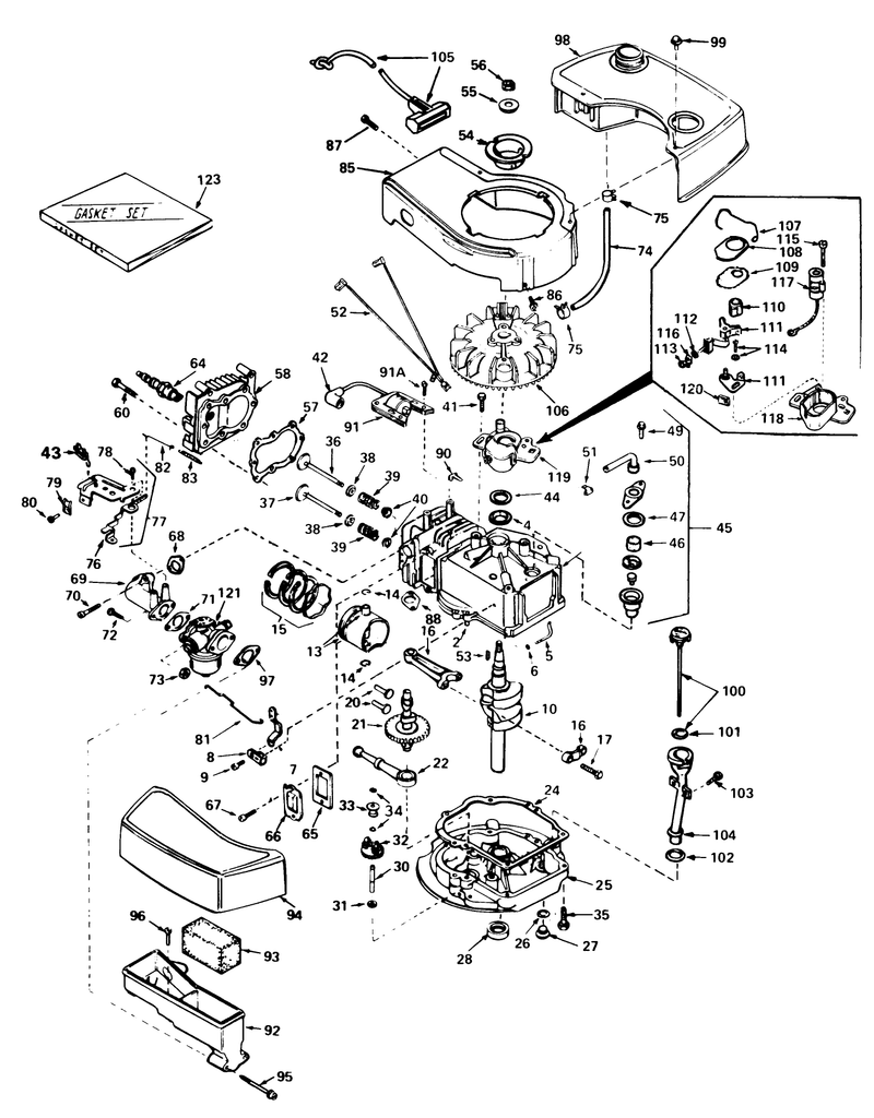 Engine Tecumseh Model No Tnt 100-10065c