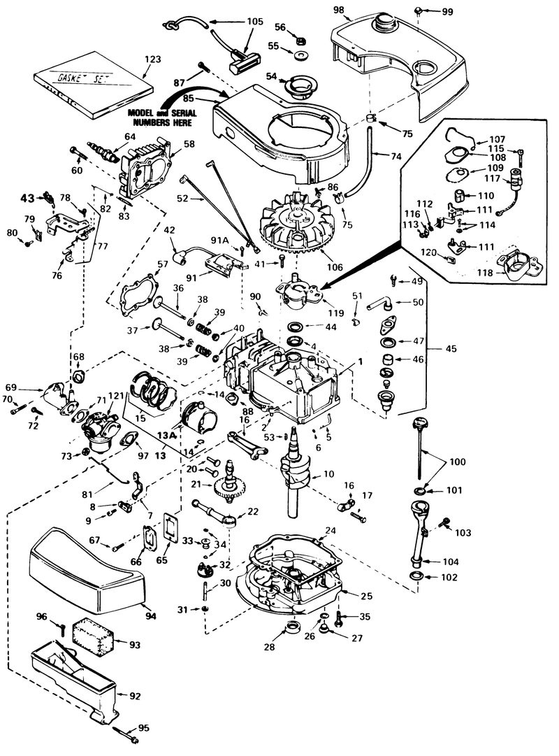 Engine Tecumseh Model No Tnt 100 10065d