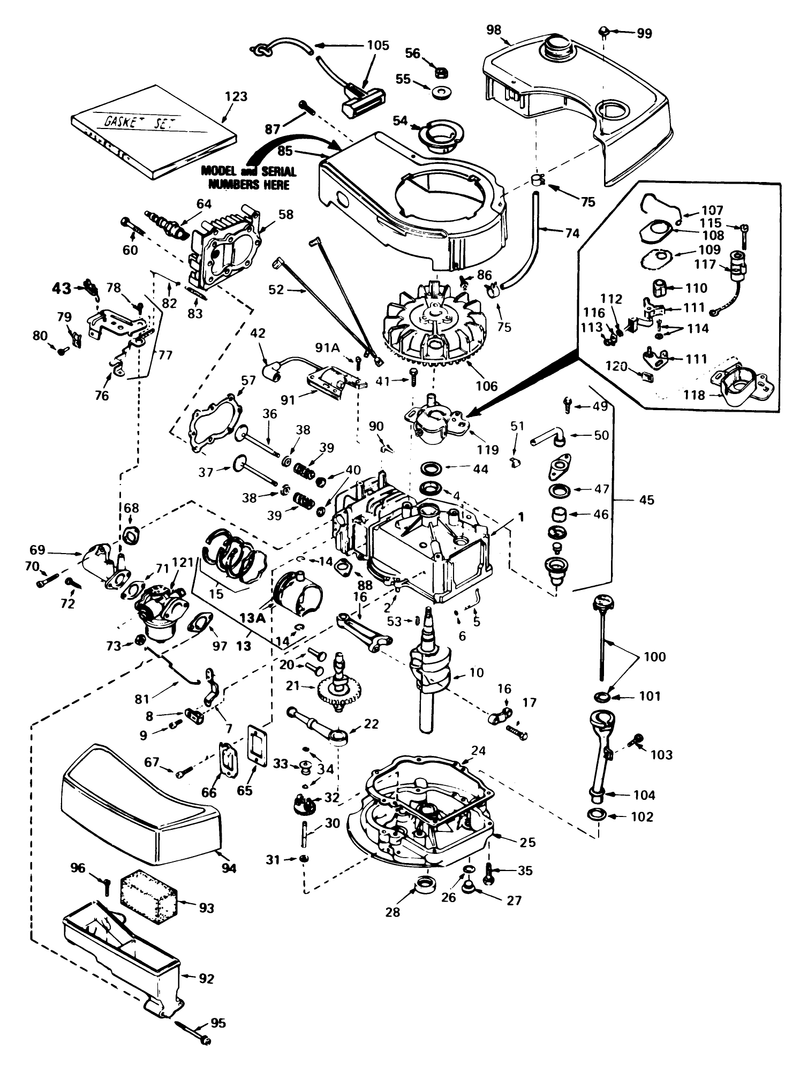 Engine Tecumseh Model No Tnt 100 10065d