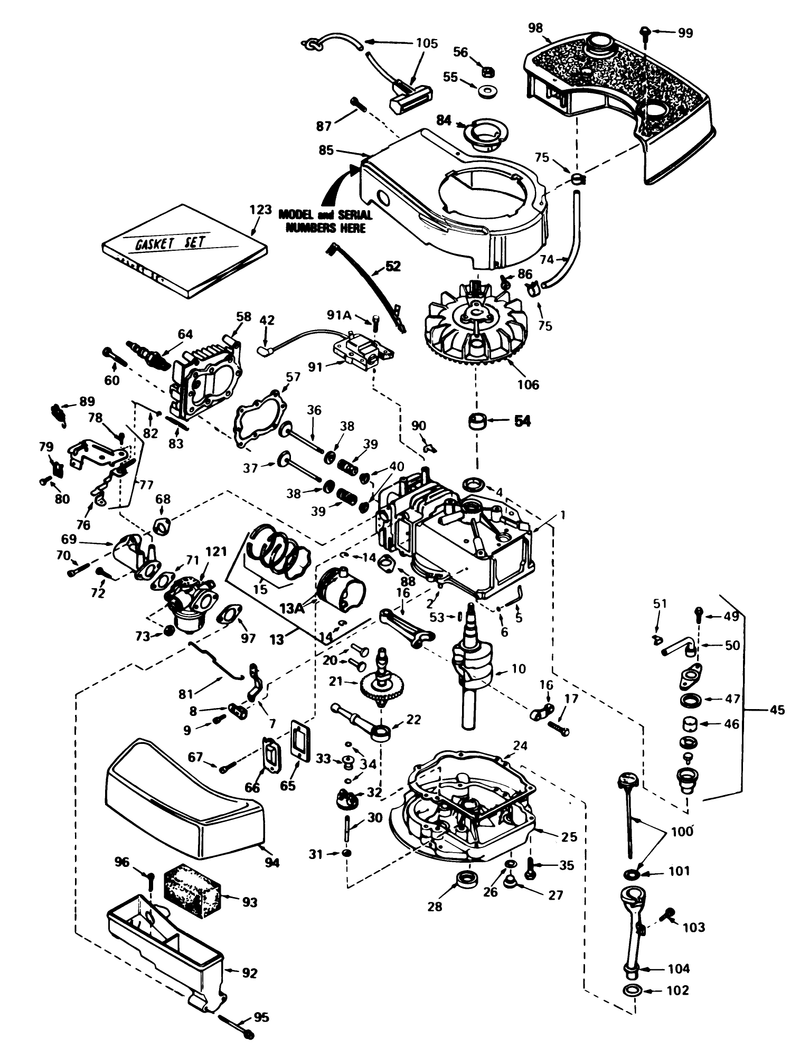 Engine Tecumseh Model No Tnt100 10087e