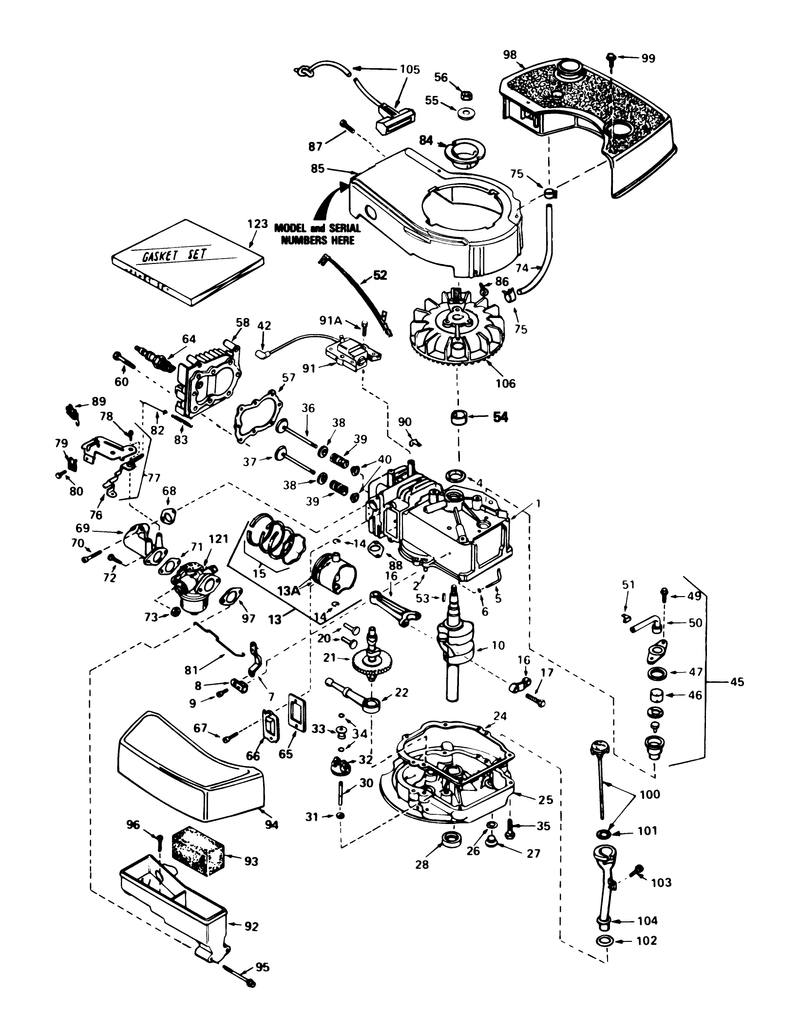 Engine Tecumseh Model No Tnt100 10087e