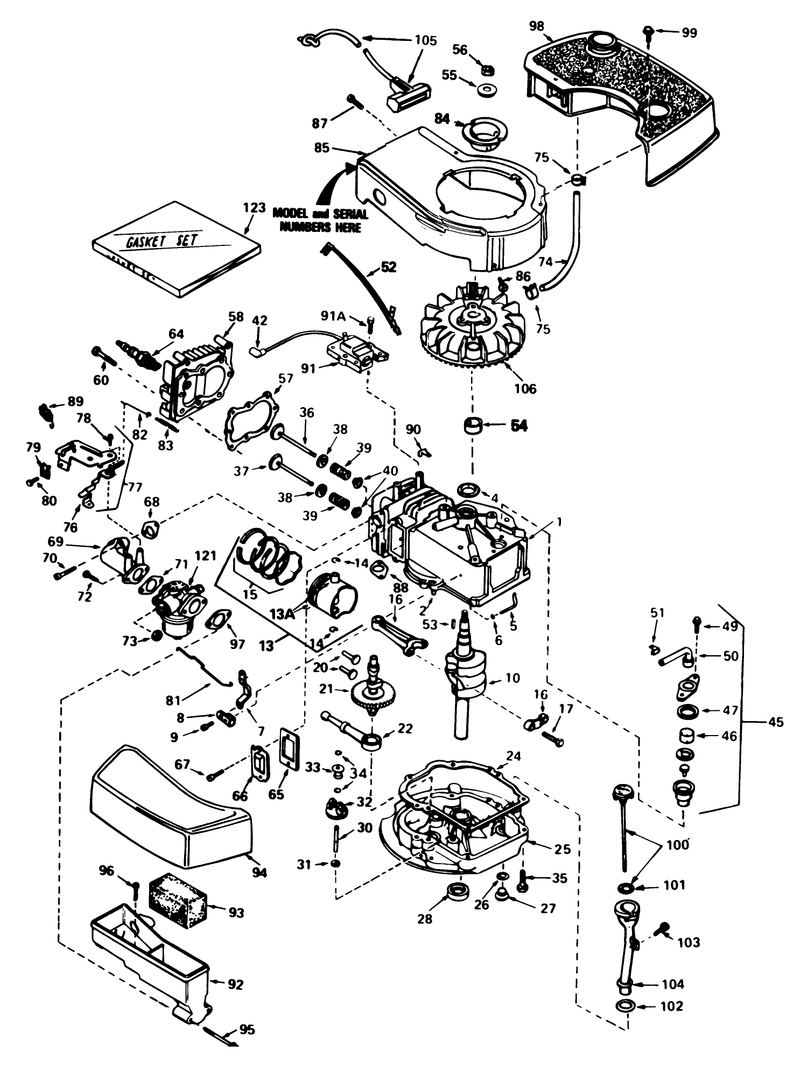 Engine Tecumseh Model No Tnt100 10087e